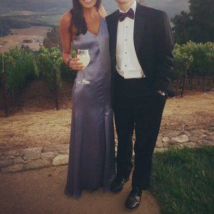 Reformation Cabot Deep Sea Silk Dress